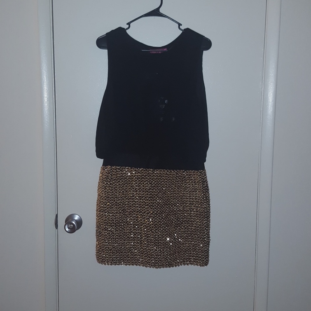Boohoo Gold Dress